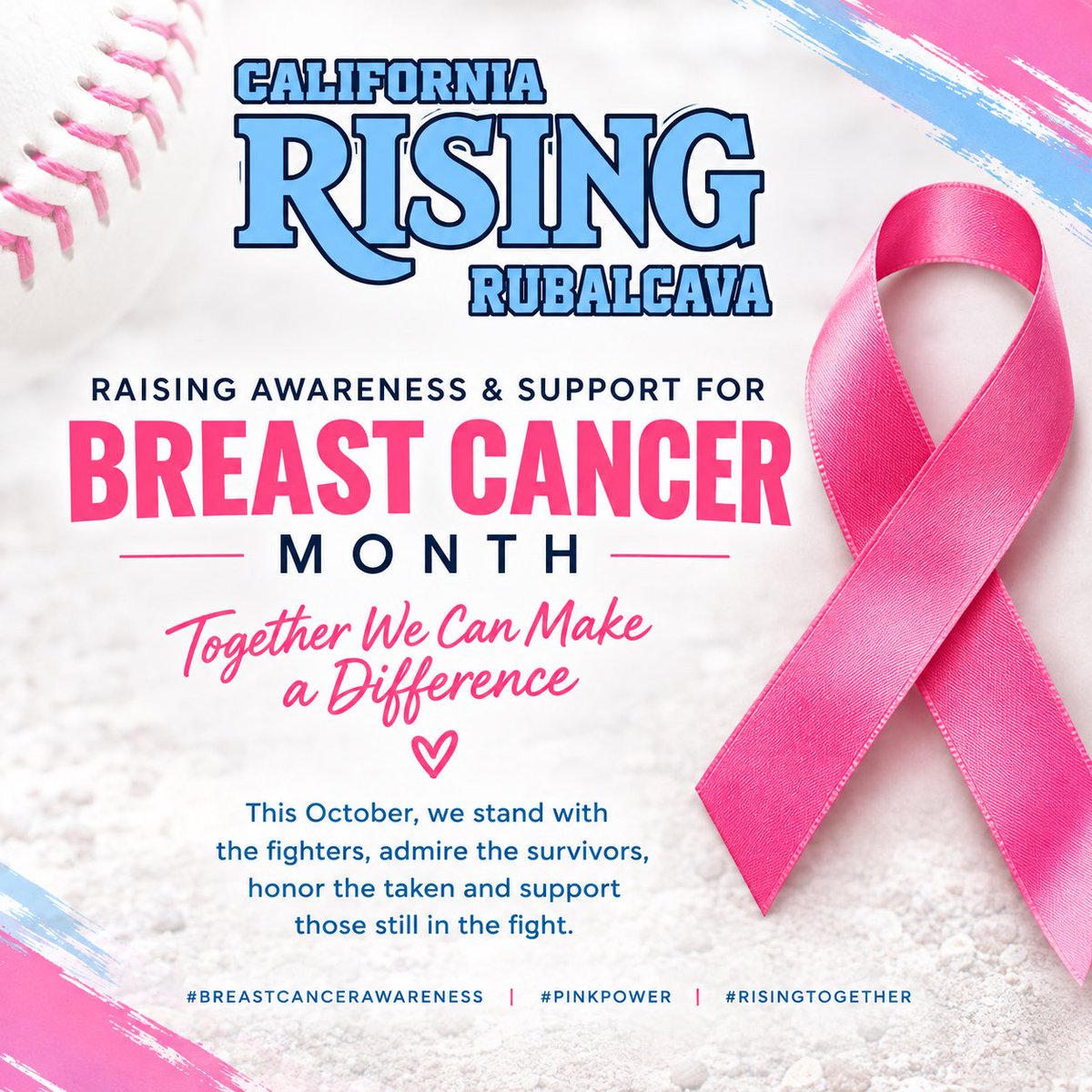 RisingRubalcava's tweet photo. This October, California Rising Rubalcava is proud to stand together to raise awareness, show support, and honor everyone whose lives have been touched by breast cancer. 🎀

We stand with the fighters, celebrate the survivors, remember those we’ve lost, and support the families https://t.co/6UyoO9kLcU