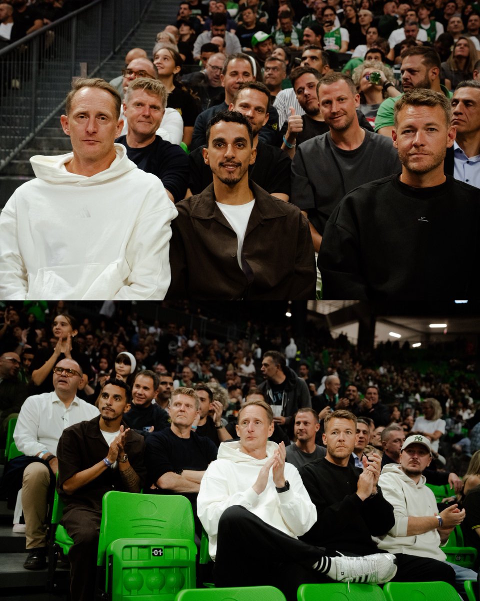 EuroLeague's tweet photo. A touch of @Conf_League football on a EuroLeague night!

@paofc_ in the house 🫀 https://t.co/Fn7vHU6fKP