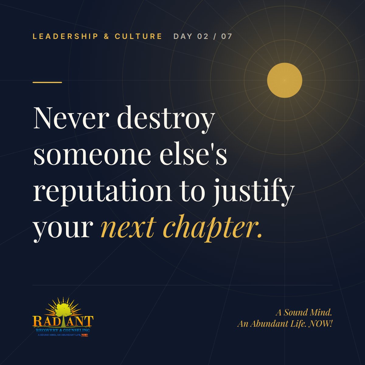 radiant_counsel's tweet photo. Never destroy someone else's reputation to justify your next chapter.
You can be honest about what didn't work without being cruel about who was involved. Move forward without rewriting history.
#Leadership #RRCS https://t.co/htj6wK3NbG