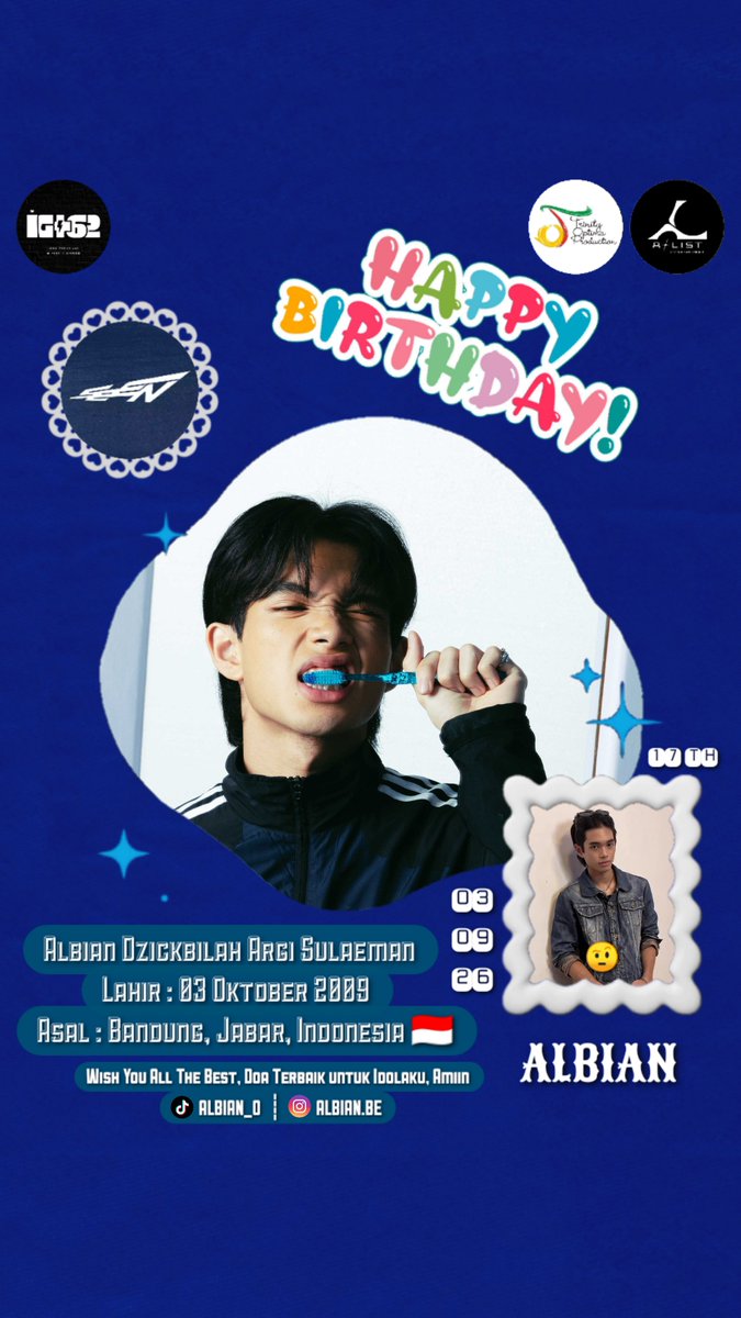 idolgrup_plus62's tweet photo. 𝐇𝐀𝐏𝐏𝐘 𝐁𝐈𝐑𝐓𝐇𝐃𝐀𝐘 🎂🎉🎁
Kak #ALBIAN ✨ (17 Tahun) 
03 Oktober 2009 - 03 Oktober 2026

Wish You All The Best 🥰
Do'a terbaik untuk Kakak ku ini 😊

Semoga apa yang di impikan semuanya bisa tercapai ditahun ini 
Murah Rezeki, makin banyak Job nya https://t.co/8yopZALzYI