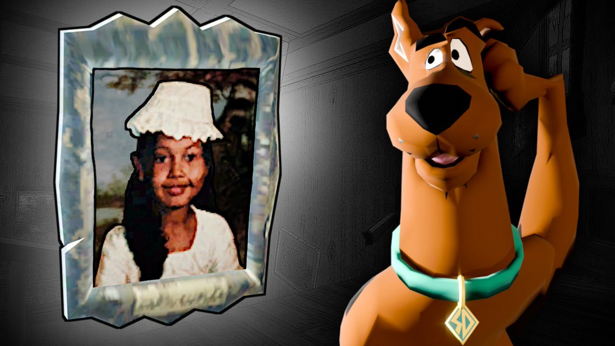 TFxMortal's tweet photo. There is a real girls picture hidden within the video game Scooby-Doo! Night of 100 Frights...sometimes? and no one knows why or who she is? https://t.co/V7cq3ytN9p