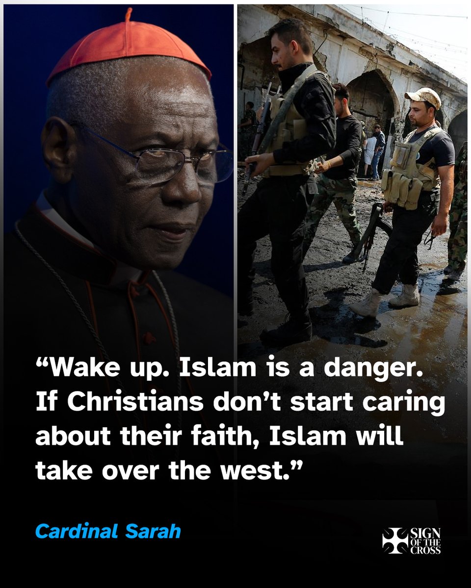 CatholicSOTC's tweet photo. Cardinal Sarah: "Wake up. Islam is a danger. If Christians don't start caring about their faith, Islam will take over the West."

https://t.co/8oGunsNmTb https://t.co/WyH9nSjLg1
