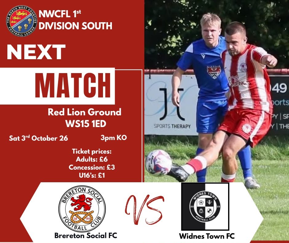 breretonsocialf's tweet photo. With no @htfc game tomorrow why not pop across the chase and watch the other local team in the national league system. Kick off 3pm and we look forward to welcoming you all at The Red Lion Ground 🔴⚪ https://t.co/CtiOQWg9mC