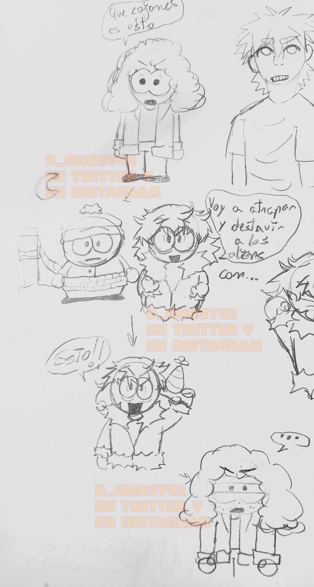 D_Ghost42's tweet photo. Siempre me gusta hacer los bocetos de las animaciones en papel. Y si en la de los aliens en un principio iba a ser Cartman...

#Southparkoc #Spoc #Southpark #sptwt https://t.co/WbvFGaIDWq