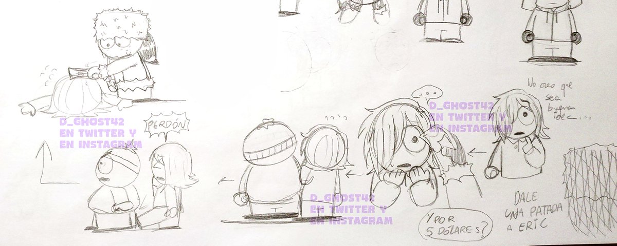 D_Ghost42's tweet photo. Siempre me gusta hacer los bocetos de las animaciones en papel. Y si en la de los aliens en un principio iba a ser Cartman...

#Southparkoc #Spoc #Southpark #sptwt https://t.co/WbvFGaIDWq