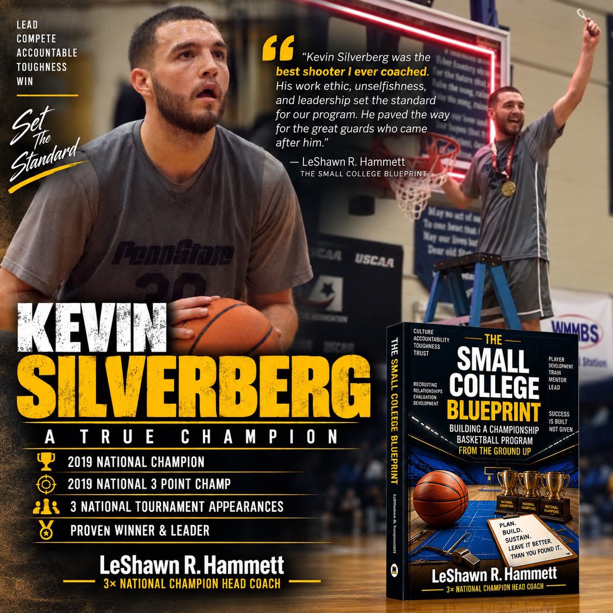 SmallCollegeBP's tweet photo. Kevin Silverberg — A True Champion. 🏆

The best shooter I ever coached.

2019 National Champion.
2019 National 3-Point Champion.
3 National Tournament appearances.

But his greatest impact was the standard he helped set for the guards who came after him. https://t.co/id3MwgSH7V