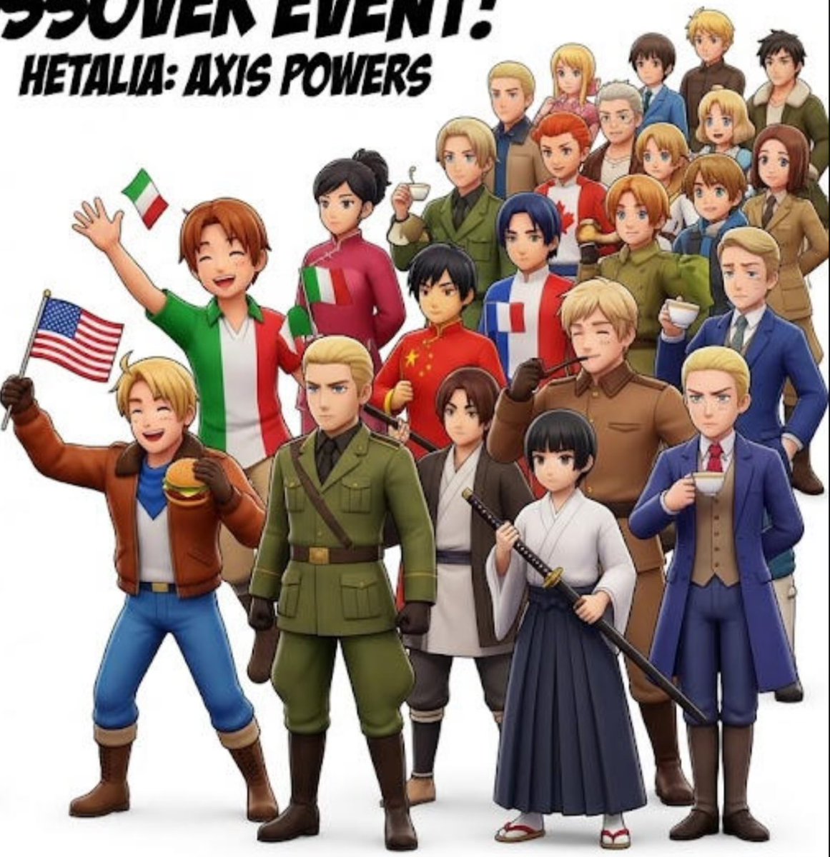 Servmouche's tweet photo. who tf are these people. look at the background they arent even hetalians anymore https://t.co/N6Buw6e4EE