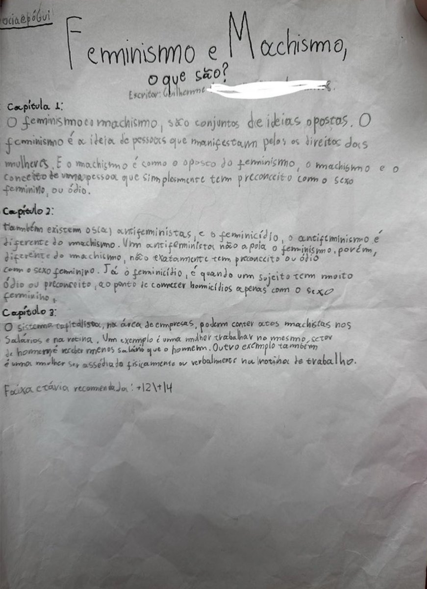gcatinha's tweet photo. e meu irmão de 10 anos que viu um debate da carol sarda e ficou inspirado e fez um artigo na aula sobre https://t.co/MfZqpjfOKJ