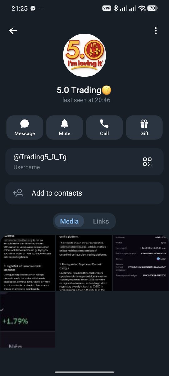 basilisarta's tweet photo. @5_0Trading i'm very sorry for my previous post.
I was naive and fell for this scammer.
Please report this scammer at telegram. https://t.co/y7II1hiGRg