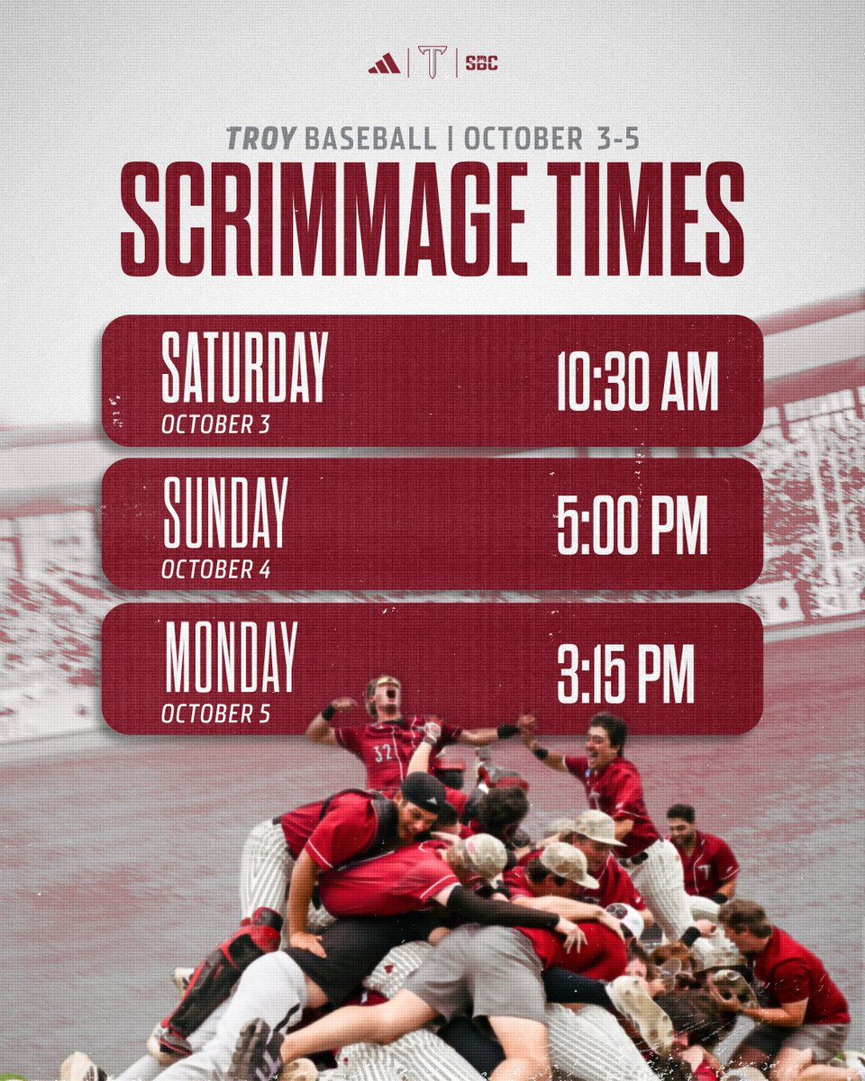 TroyTrojansBSB's tweet photo. 🚨 Baseball is back at Riddle-Pace Field 🚨

#WTD | #OneTROY⚔️⚾️ https://t.co/JTNOjhk04C
