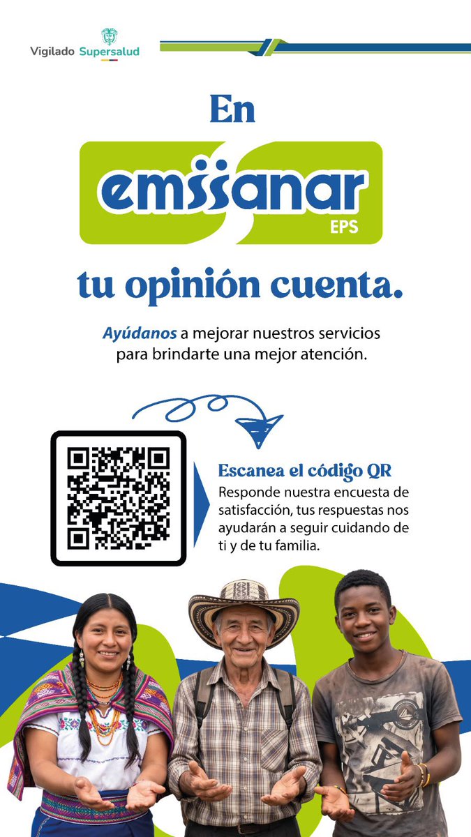 EmssanarEPS's tweet photo. En Emssanar queremos escucharte. 🗣️
Tu experiencia nos ayuda a mejorar nuestros servicios y brindarte una atención cada vez mejor.
📲 Escanea el código QR y responde nuestra encuesta de satisfacción.

#TuOpiniónCuenta #EmssanarEPS #CuidamosDeTi https://t.co/cEnOMVDiaS