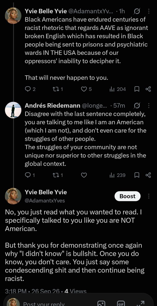 AdamantxYves's tweet photo. This was the response when I tried to educate y'all about why AAVE is important to Black people and why it (and we) should be respected. On gringo we haven't been nearly as disrespectful....: https://t.co/mPaTsBs2o7
