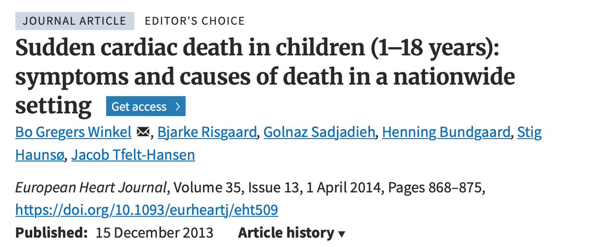 EHRAPresident's tweet photo. #EHRATopicWeek
Some key facts about sudden cardiac death in children:
🧬CPVT&LQTS are the principal inherited arrhythmia findings on molecular autopsy
📊61% had no previously known disease
📖Read more in #EHJ: https://t.co/0AtlwebY1a
#EHRA_ESC #SuddenCardiacDeath #Cardiogenetics https://t.co/sbcIu7LHEK