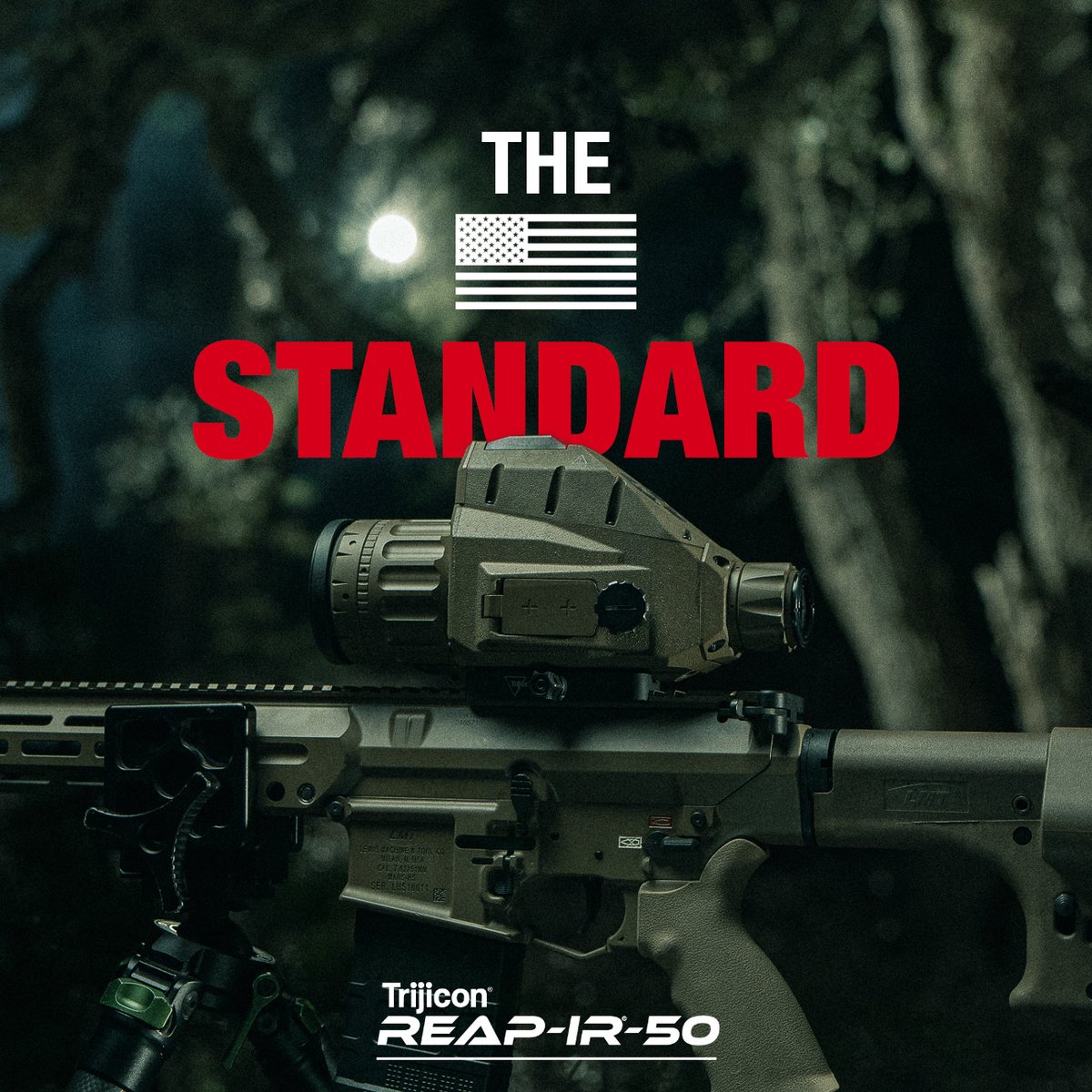 Trijicon's tweet photo. For nearly a decade, Trijicon has been pushing the standard for hard-use thermal optics forward. Today, that work continues with the introduction of the REAP-IR®-50.

At the core of the next generation is a proprietary Trijicon® Thermal Core, featuring a 12-micron, ultra-high-resolution thermal sensor and a 1280x1024 full-color display. The result is a thermal optic designed to deliver clarity, capability, and performance in demanding environments.

Equipped with an aircraft-grade aluminum housing, the REAP-IR-50 combines rugged construction with a comprehensive suite of features, including intuitive controls, record on recoil, multiple display options, reticles, zoom levels, ballistic profiles, live remote viewing, and an available laser rangefinder (LRF) model.

Unparalleled Performance. Proudly American. Built the Trijicon way.