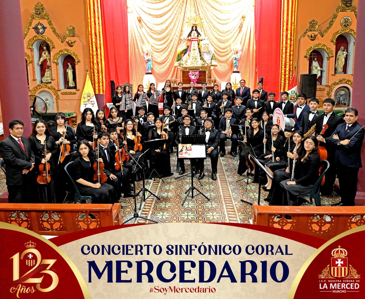 MercedHuacho's tweet photo. CONCIERTO SINFÓNICO CORAL MERCEDARIO 📷
La música se une a nuestra celebración para poner el cierre a un especial Mes de Aniversario, compartiendo una presentación que recoge el espíritu de nuestra historia y tradición mercedaria. https://t.co/ZLtPRZRIz9