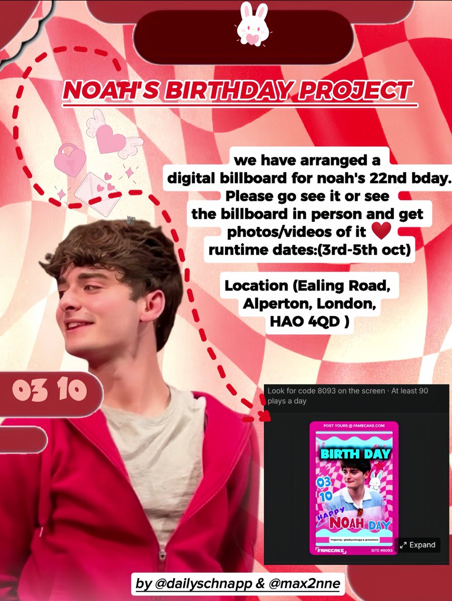 max2nne's tweet photo. 📢 For Noah's Birthday, @dailyschnapp &amp; I got a Billboard for Noah in Ealing Road,Alperton, London,Near Riverside Studios.

If u are in London Please Visit,Take Pics/Videos with the billboard &amp; post them on ur acc. 
Deatails👇🏽

#HappyNoahDay  #HappyBirthdayNoah #22WishesForNoah https://t.co/ULCT3PvYBL