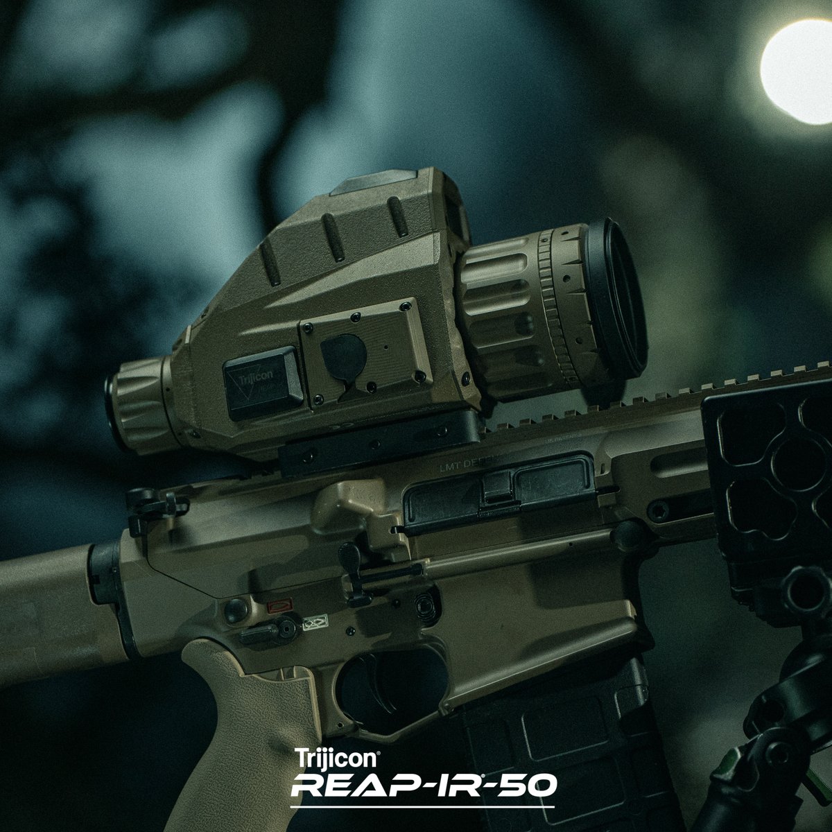 Trijicon's tweet photo. For nearly a decade, Trijicon has been pushing the standard for hard-use thermal optics forward. Today, that work continues with the introduction of the REAP-IR®-50.

At the core of the next generation is a proprietary Trijicon® Thermal Core, featuring a 12-micron, ultra-high-resolution thermal sensor and a 1280x1024 full-color display. The result is a thermal optic designed to deliver clarity, capability, and performance in demanding environments.

Equipped with an aircraft-grade aluminum housing, the REAP-IR-50 combines rugged construction with a comprehensive suite of features, including intuitive controls, record on recoil, multiple display options, reticles, zoom levels, ballistic profiles, live remote viewing, and an available laser rangefinder (LRF) model.

Unparalleled Performance. Proudly American. Built the Trijicon way.