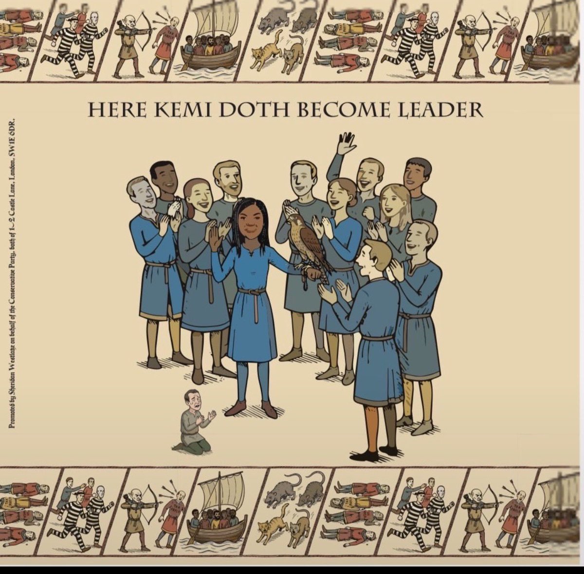 kateferguson4's tweet photo. First glimpse of the 87ft Tory version of the Bayeux Tapestry, being unveiled at their conference this week 

(H/t @Steven_Swinford ) https://t.co/Md2X7207IA