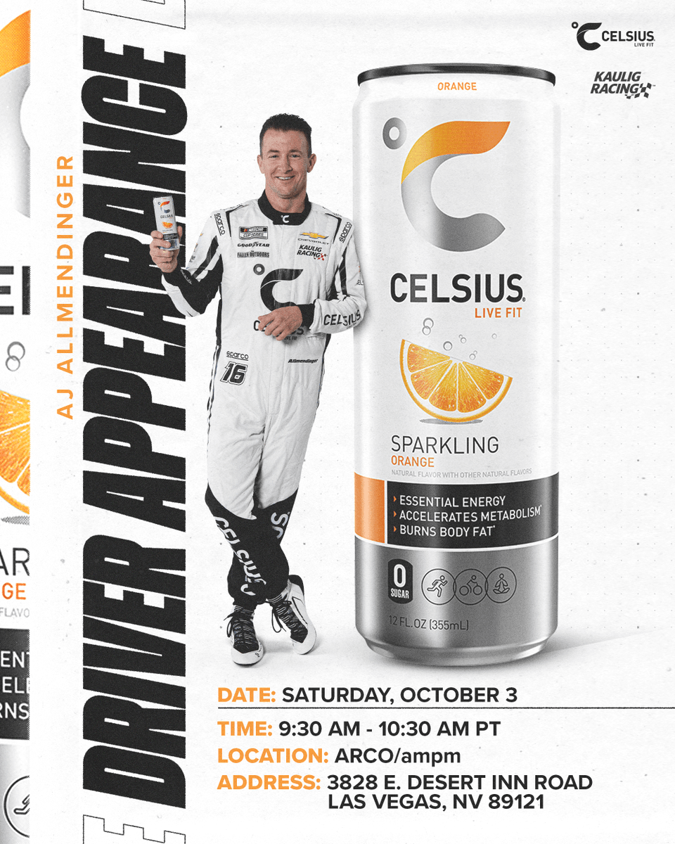 KauligRacing's tweet photo. Here's your shot to meet @AJDinger in Vegas! 

We hope to see you tomorrow morning!! 👋 https://t.co/16XtmwgG9g