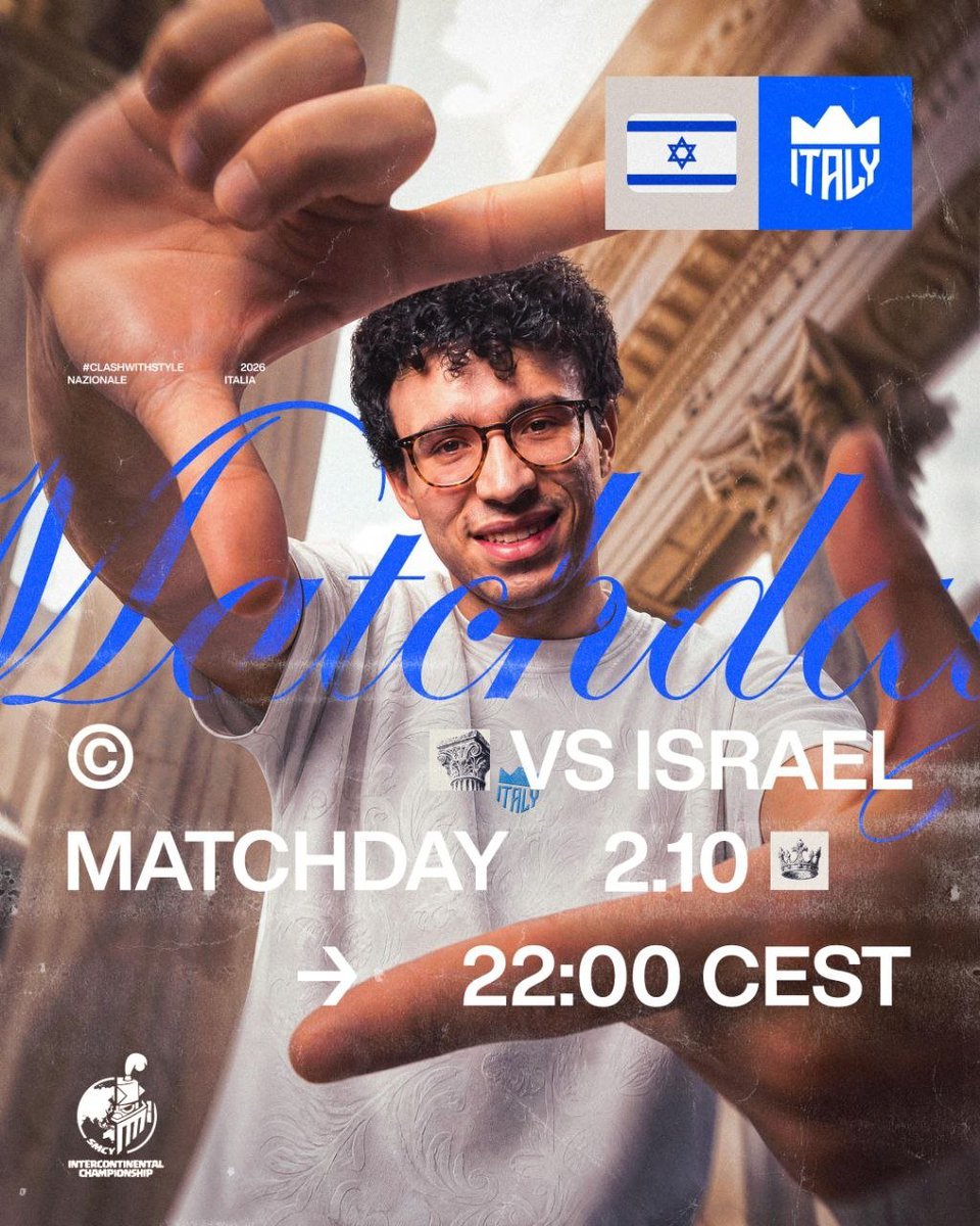 NazionaleITACR's tweet photo. MATCHDAY ๐ขโช๏ธ๐ด
In less than an hour, we're stepping into the arena for our big debut. Let's do this!
๐ @CR_Supremacy
๐ฏ ROUND 1
๐ @israel_teamcr
โฐ 22:00 ๐ฎ๐น
๐บ https://t.co/HmoK5Agrs5
#ClashWithStyle https://t.co/IiSozRF4M3