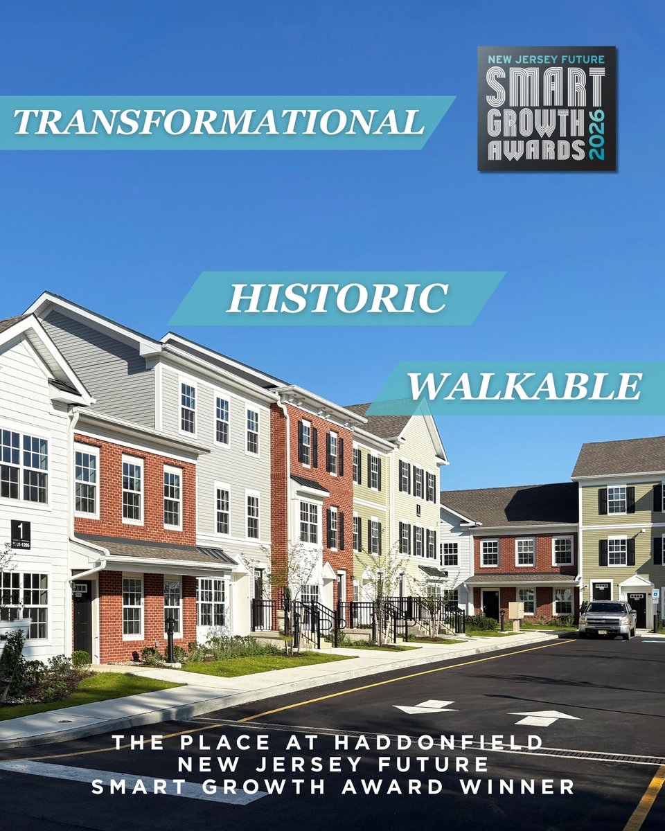 NJDCA's tweet photo. 🏆 Congrats to The Place at Haddonfield, a 2026 @NJFutures Smart Growth Award winner!
The project created 25 affordable rental homes on an underused municipal parking lot, with $4.7M from DCA’s AHTF.
Celebrate the winners Oct. 7 at the Newark Museum of Art!
#NJFSGA26 https://t.co/JyoBjbGZqT