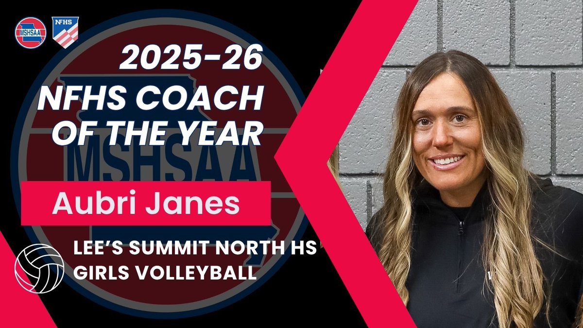 MSHSAAOrg's tweet photo. MSHSAA proudly presents Aubri Jane’s of Lee’s Summit North High School with the 2025-26 NFHS MSHSAA Girls Volleyball Coach of the Year award! 🏐 #MOmentum #MSHSAAccomplished https://t.co/8zDawa5T2e