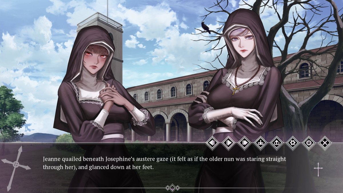 ebihimes's tweet photo. this is why i'm making my gothic yuri visual novel about lesbian nuns with artwork done entirely by humans, it's what the pope would want 🙏 https://t.co/iJk4UIc0v4