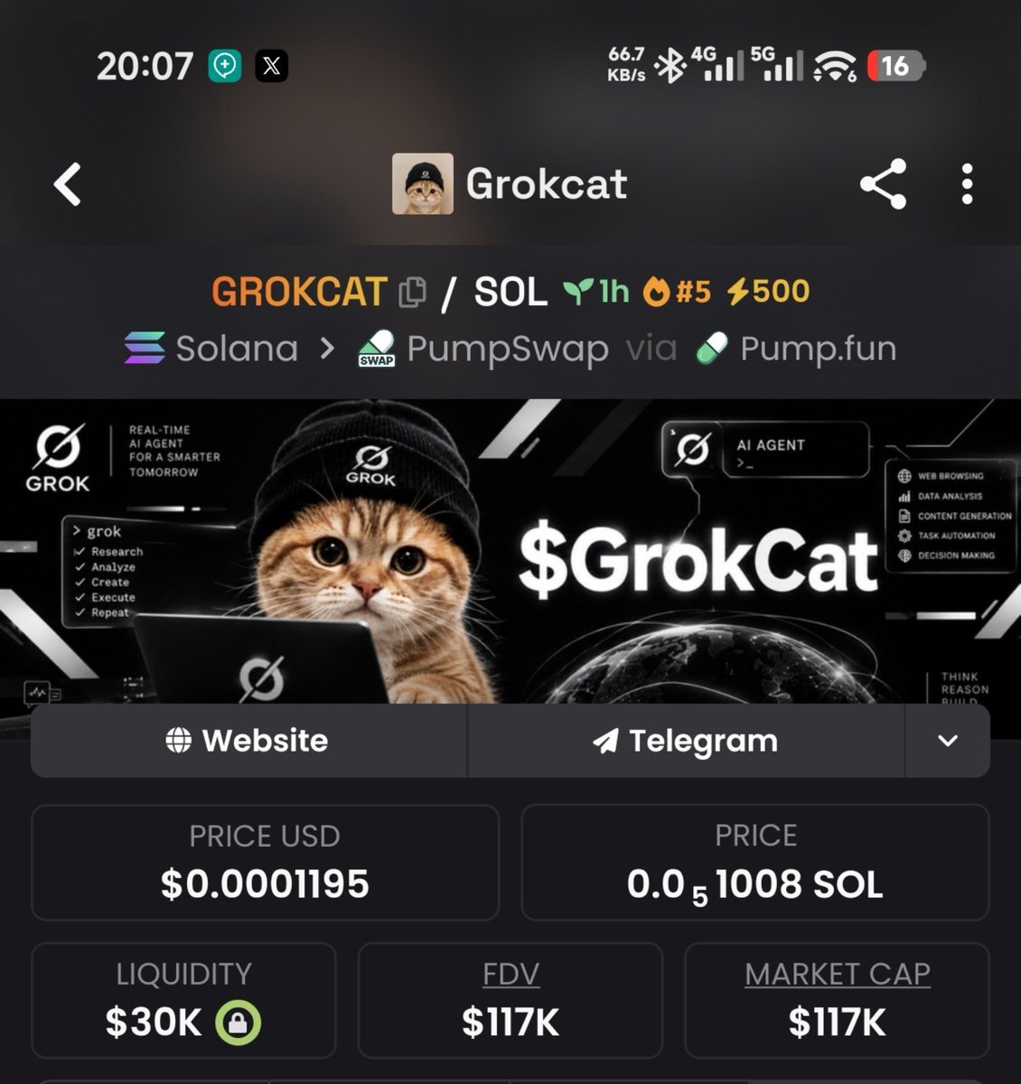 fluffycrypt's tweet photo. The pump starts now

I told you this is going to 100 million minimum Buying now is a blessing.

We are still super undervalued here.

$GROKCAT to 100 million 

Ca to buy

8hr5NVzUbRWaywAPgiQgaarzUq9j5uCroZ3rLft1pump https://t.co/QO4aHqLEWr