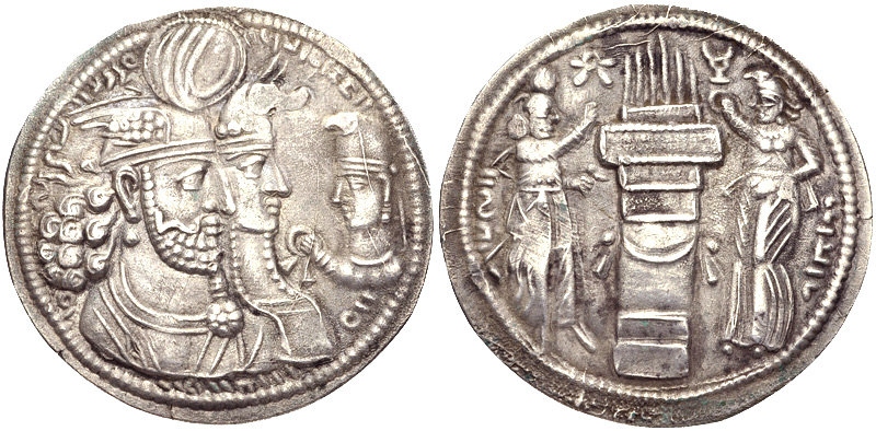 persiaanticua's tweet photo. @MobinSarayloo the second was likely Shapur I's sign at first, but then became a clan or dynastic sign, at least for Shapur's line of descent. (like Ardashir I's sign that became a dynastic Sasanian sign) 

we see Shapur's sign on later coins as well https://t.co/S620n8FHpu