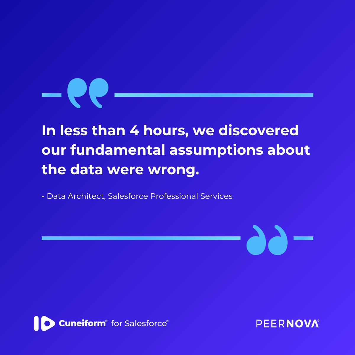Peernovainc's tweet photo. FDEs: know what your client's data can support before the build starts.

Cuneiform for #Salesforce brings native #DataReliability insights to every #Data360 &amp; #Agentforce engagement

https://t.co/zj7NgdrmMX

#AppliedDataIntelligence #TrustedContext #KYCD #DataIntelligence https://t.co/Sy7qH6U4Zf