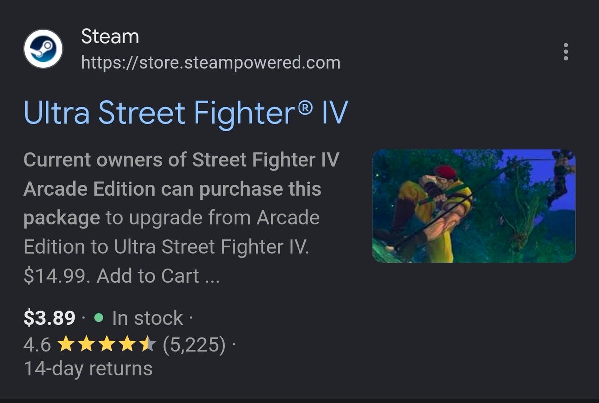 OmegaTomHanks's tweet photo. Ultra SF4 is on sale on Steam for less than $4! https://t.co/PZ0o5kX5fm