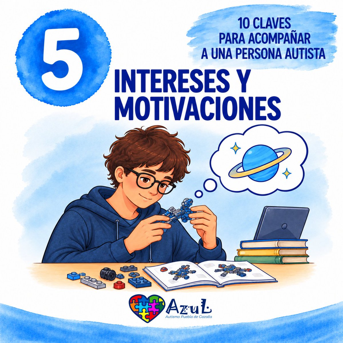 Autismopbladcaz's tweet photo. Los intereses son también una forma de conectar. Conocer y respetar aquello que le motiva puede facilitar la comunicación, la relación y el aprendizaje.
#comprender #apoyar #respetar #Autismo #HazteAzul #puebladecazalla https://t.co/mwGoSx1OTe