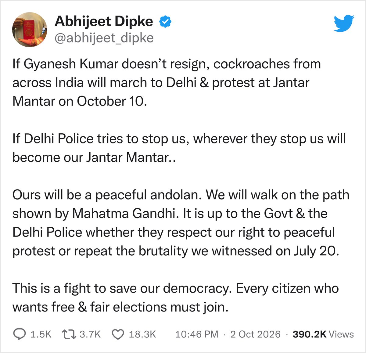 dilipjain1979's tweet photo. Understand Chronology 👇

🚨 2nd Oct CJP Protest failed 🚨

• Foreign investors angry on CJP.

• Dipke, Saurav & Ashutosh got a serious dressing-down.

• Investment withdrawal threatened.

• New protest group hiring threatened.

• Nothing worked.

• Meanwhile, keep the foreign investors happy and buy some more time 😁

• So, new plan : 10th October - another protest! 😂