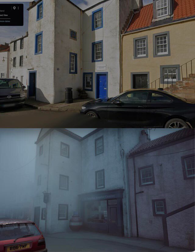 immalkwalahi's tweet photo. Silent Hill Townfall vs Real Life locations in St Monans Scotland photos comparison https://t.co/tQB6VxfwaK