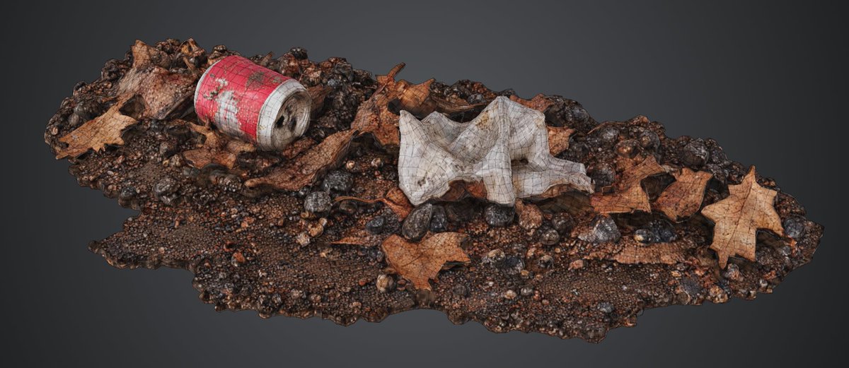 DurkatWork's tweet photo. 1: take screenshot of you 3d scene

2: GPT image - create some trash and dirt buildup
(then render isolated and delighted version)

3: 3d model in TRIPO (smartmesh), 

4: import back into your 3d scene https://t.co/I8PkPWHF28