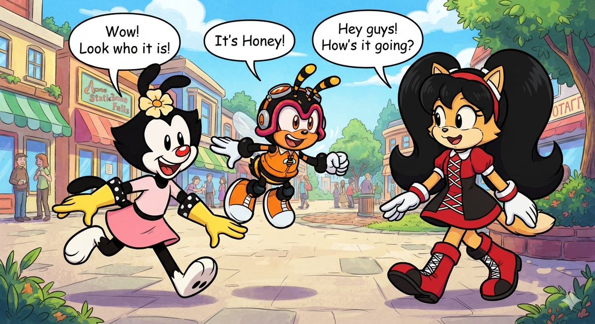 TommyHo46439136's tweet photo. Dot Warner Charmy the Bee and Honey the Cat
#CartoonNetwork #Animaniacs #SonicX @SonicXFrames #SonicTheHedgehog #DotWarner #CharmyTheBee #HoneyTheCat #Courage #CourageTheDog https://t.co/DrKFheu4Ge