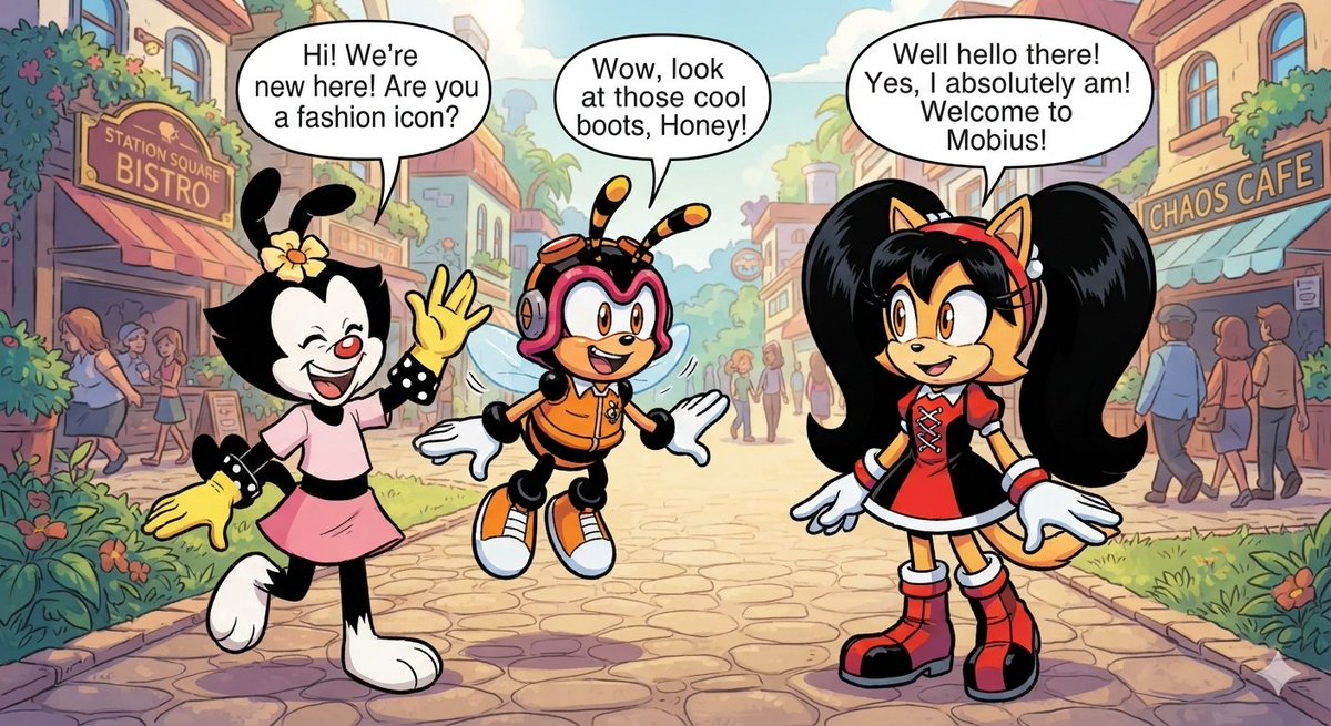 TommyHo46439136's tweet photo. Dot Warner Charmy the Bee and Honey the Cat
#CartoonNetwork #Animaniacs #SonicX @SonicXFrames #SonicTheHedgehog #DotWarner #CharmyTheBee #HoneyTheCat #Courage #CourageTheDog https://t.co/DrKFheu4Ge