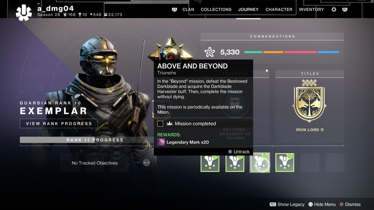 A_dmg04's tweet photo. The Shadowkeep mission “Beyond” is up.

If you need to complete the Triumph for MoT, hop in! https://t.co/KcdckZoRDV
