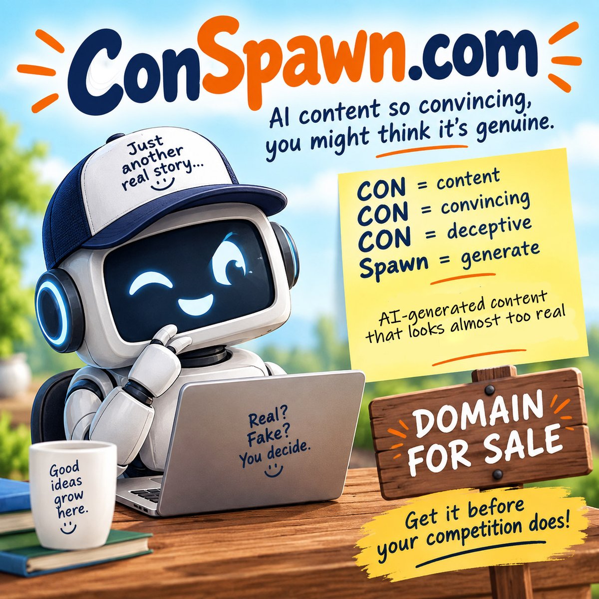BrandNewDomains's tweet photo. What if AI content got so convincing you couldnβt tell it was fake?
Thatβs the idea behind https://t.co/s3r9JRaaAy.
Do you have a business that fits this concept? Domain for sale.
#AI #AIContent #Domains #DomainNames #Branding #Marketing #Startups #SaaS https://t.co/QBzDLE8lYJ