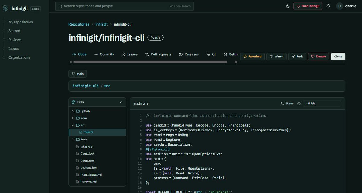 infinigit's tweet photo. A look at our new design! Git on the blockchain! https://t.co/fo4hHk8b5t