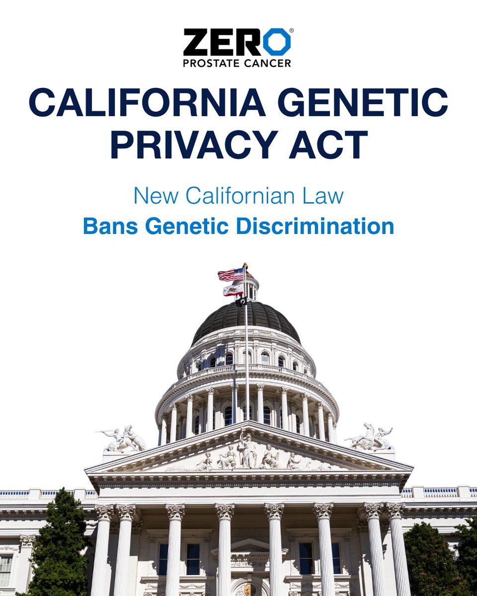 ZEROCancer's tweet photo. What a way to close out National Hereditary Cancer Week! 🎉

California's Genetic Privacy Act (AB 1798) is now law. Governor Newsom signed legislation prohibiting life, long-term care, and disability insurers from using genetic test results to deny coverage or charge higher premiums.

Proud to support this effort alongside FORCE: @FacingOurRisk of Cancer Empowered, who led the campaign, bill author Assemblymember @LoriDWilson, and advocates across California. We hope this becomes a model for the nation.

🔗 Read the full press release: https://t.co/6phMUwdhjj

#ZEROProstateCancer #NationalHereditaryCancerWeek #California #ProstateCancer #AB1798 #GeneticTesting