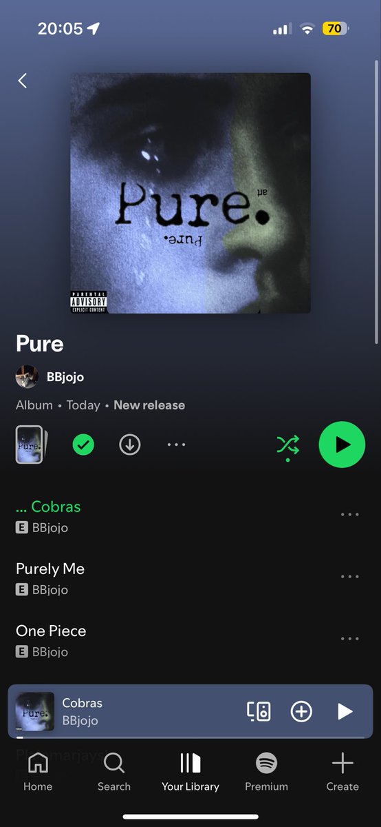 forevabbjojo's tweet photo. Pure “OUT NOW ON ALL PLATS!!!” https://t.co/vBKTJeAam7