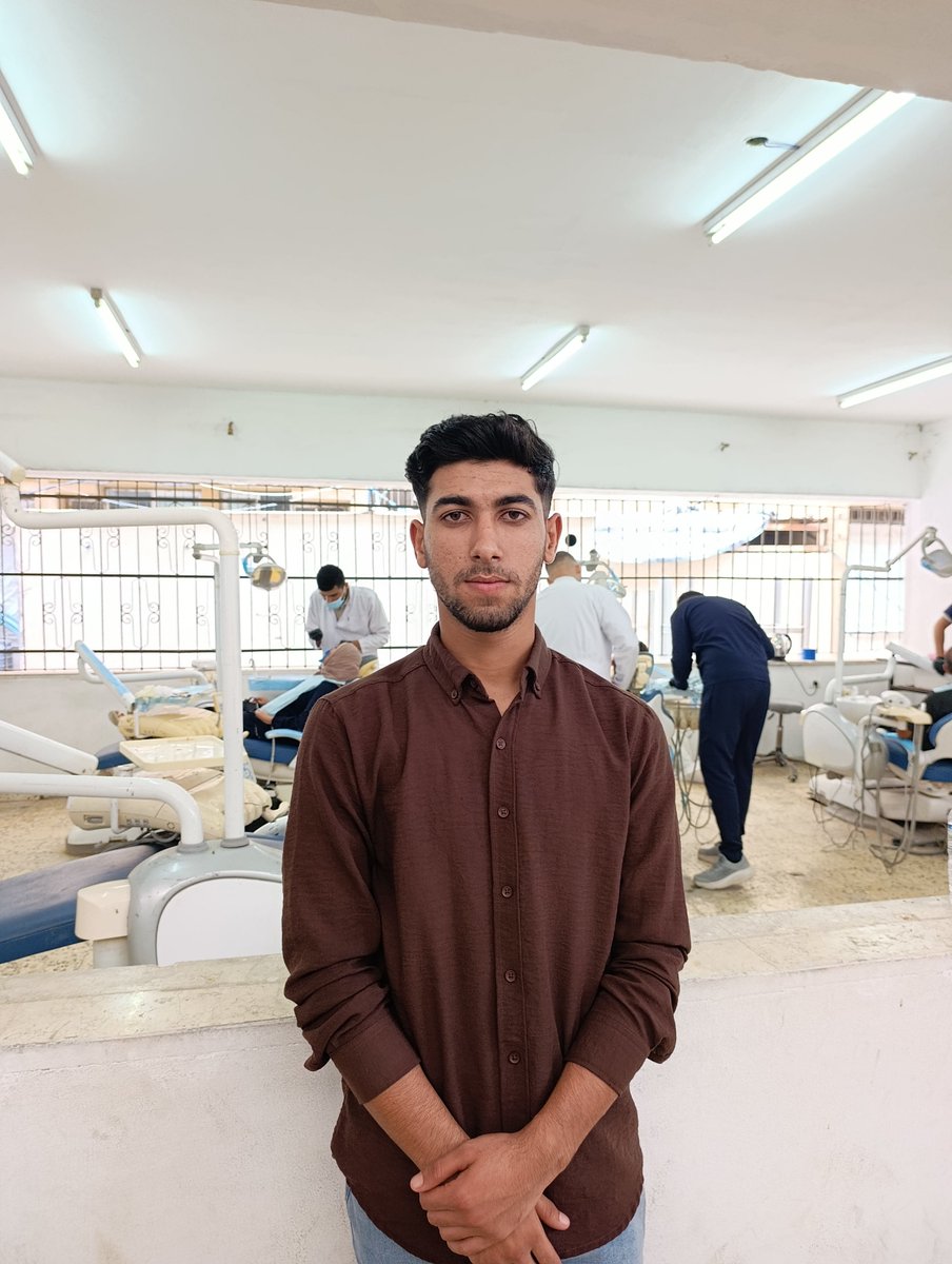 almasrisulafa's tweet photo. Guess who survived three years of genocide and has finally started his second year of dental school in Gaza. https://t.co/nlCFx2MSY2