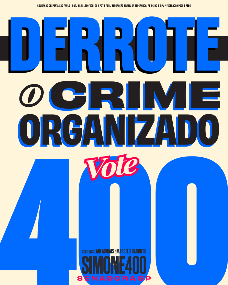 simonetebetbr's tweet photo. É hora de DERROTAR a violência e o crime organizado.

No Senado, quero trabalhar com firmeza, inteligência e coragem para proteger as famílias, enfrentar o crime e combater a violência contra as mulheres.

📲 Compartilhe!

Simone Senadora 4️⃣0️⃣0️⃣✅

Coligação Desperta São Paulo — PDT e PSB / Federação Brasil da Esperança — PT, PCdoB e PV / Federação PSOL e Rede. CNPJ 68.581.880/0001-70

#SimoneSenadora #Simone400