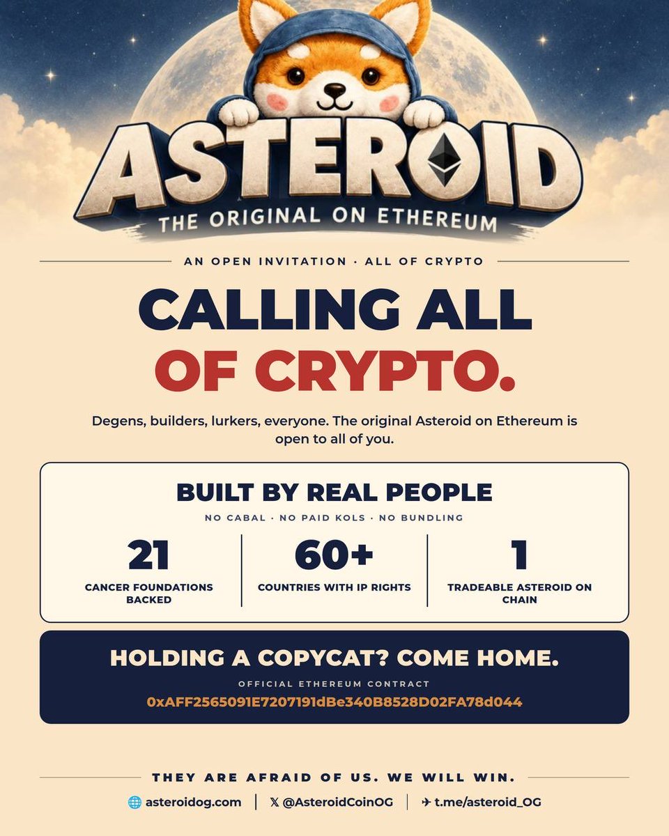 moneymancalls's tweet photo. Sized into the first ever asteroid on ethereum. Fair to say that they have been cooking:

they registered ASTEROID in the eu, japan, korea, china and 60 other country’s. 

Over 17 platforms have fully removed asteroid except this one including some top exchanges. 

I always believed in asteroid as mascot of SPCX what will be one of the worlds biggest company’s ever.

ethereum:0xaff2565091e7207191dbe340b8528d02fa78d044