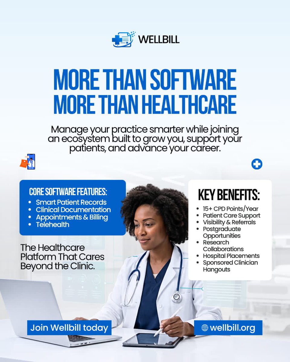AdremF8567's tweet photo. @OmarajonathanPT @ernestcookuni1 A Smarter Approach

Hello Doctor, are you ready to simplify your clinical workflow? Discover WellBill’s tools designed to make practice management easier. Join and explore today: https://t.co/uzMWH2duBV https://t.co/zBGjPG7QqH