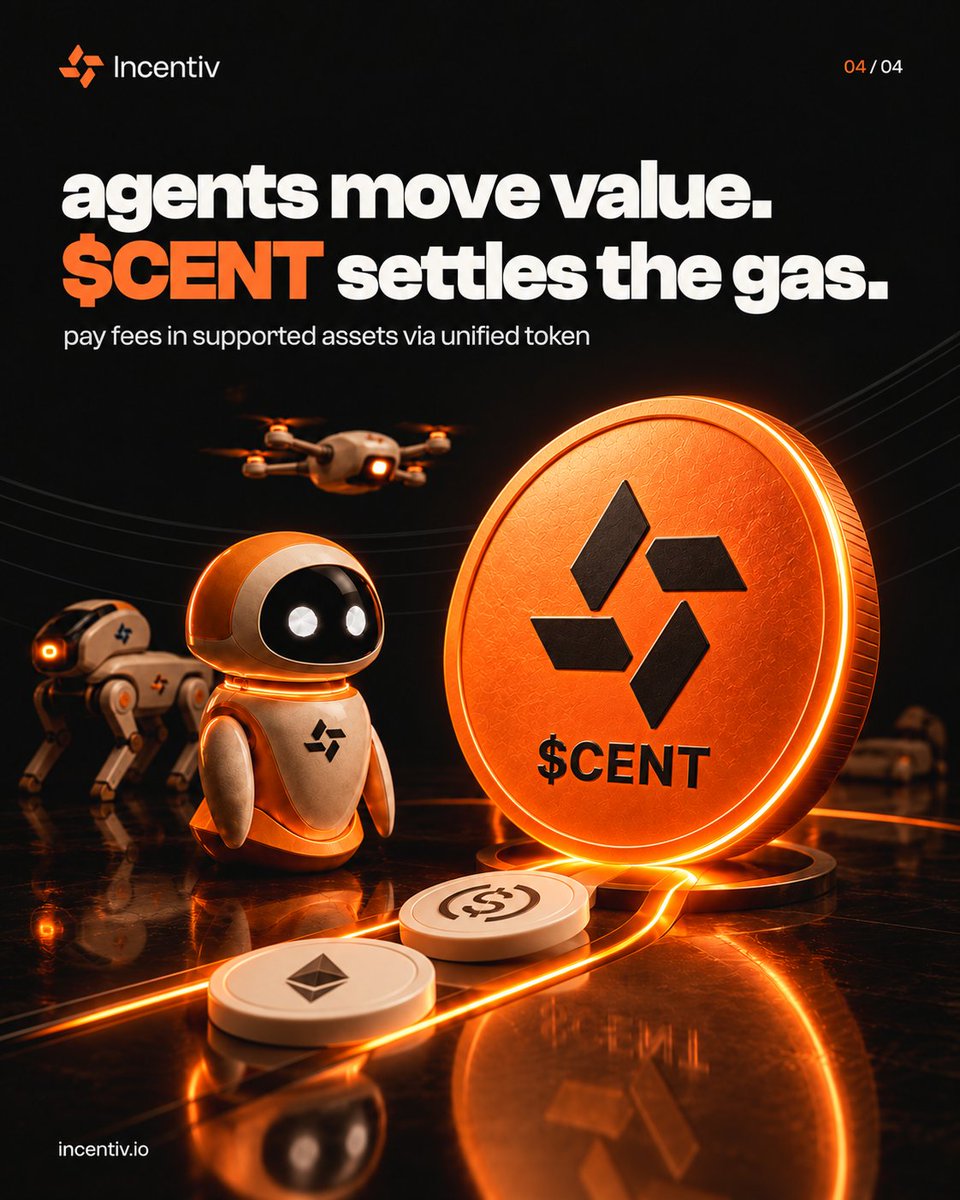 Incentiv_net's tweet photo. This is the economy we’re building for agents.

Your rules. Their execution. Paid work for builders, rewards for qualified contributions, and $CENT settling the network activity behind it.

The next wave of customers will need more than a wallet. Build what they’ll use. https://t.co/g5Vvkqj3P9