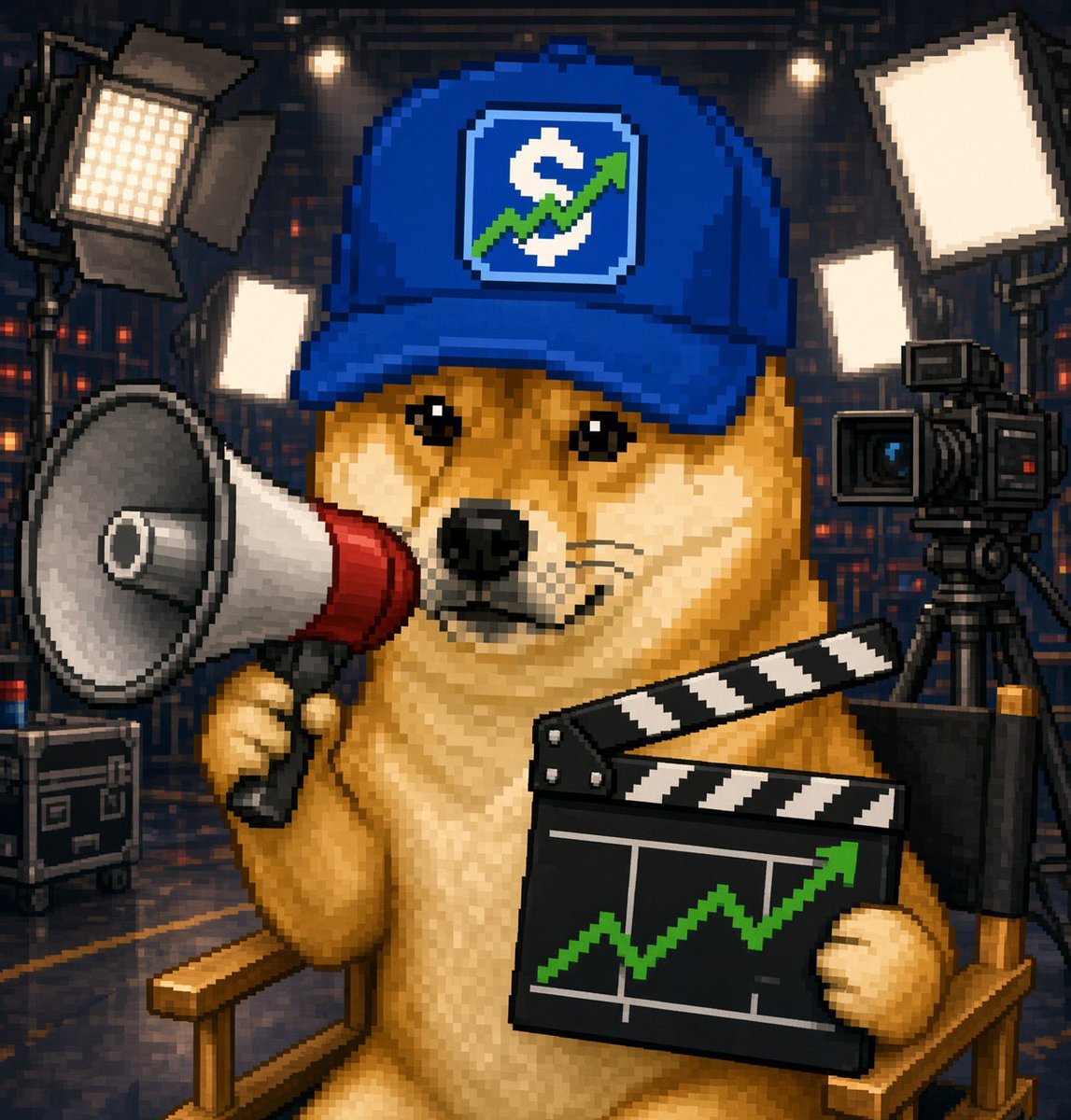 StonksInuOnBase's tweet photo. Lights, camera, action. 🔵🐶 $SI https://t.co/VcZAHOxNfI