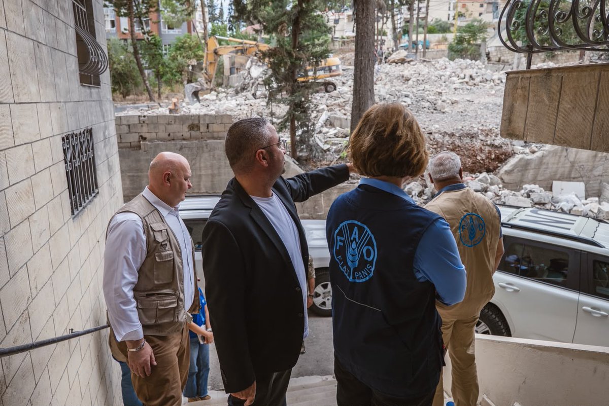 FAOLebanon's tweet photo. 📍Nabatiyeh, listening to farmers&amp;witnessing the impact of conflict on agriculture,livelihoods&amp;land
FAO DDG @BethBechdol, @FAOADG_NENA, @FAOemergencies Dir&amp;FAOLB Rep @VQuattrola heard from @MoaLebanon staff,coops&amp;farmers about challenges facing agriculture&amp;priorities for recovery https://t.co/BNNKr5kIcl