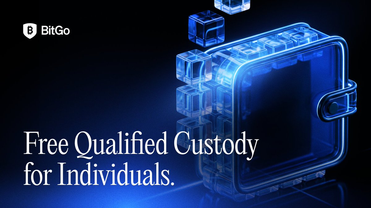 BitGo's tweet photo. Many crypto holders are running their own security operation without realizing it.

Seed phrases, hardware choices, recovery plans, and the hope of never slipping up under pressure all land on one person. That's a big job.

BitGo can take that off your plate.

With BitGo custody, your assets stay in cold storage, protected by multi-sig and MPC key security and segregated under regulated custody.

Insured against theft and loss, with audit trails and detailed records of every holding.

Trade, stake, or HODL for the long run.

Now free for individuals: https://t.co/cCMN6etFBZ